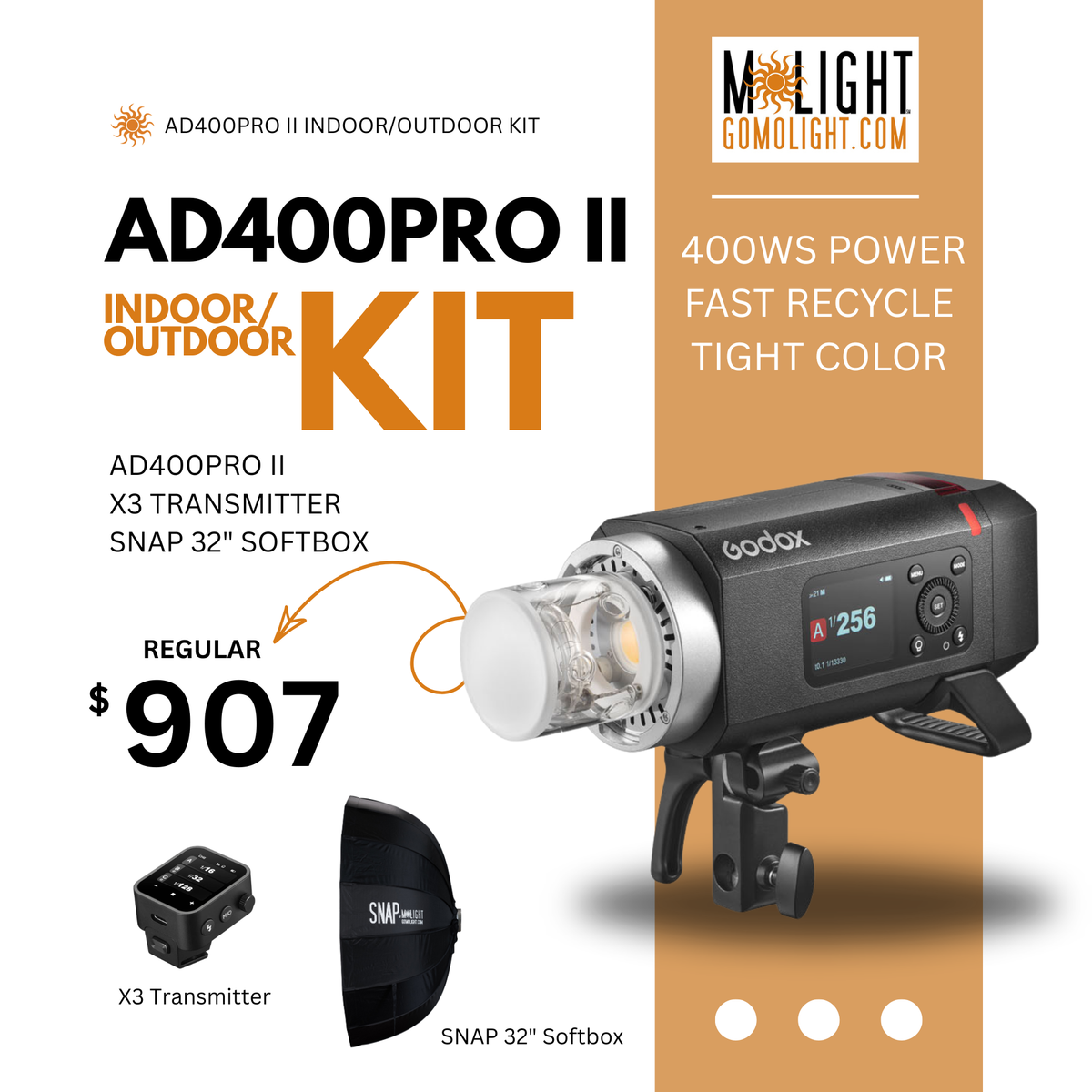 AD400PRO II Indoor-Outdoor Kit with SNAP 32 – MoLight