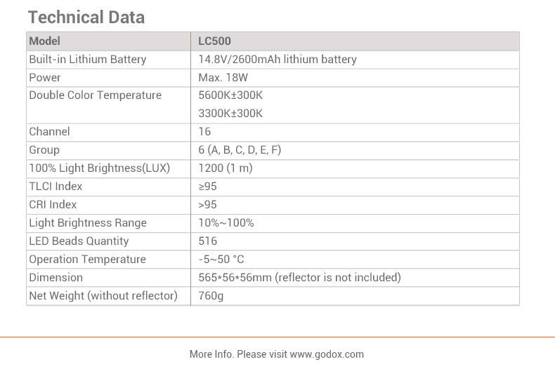 Godox LC500 LED Light Stick
