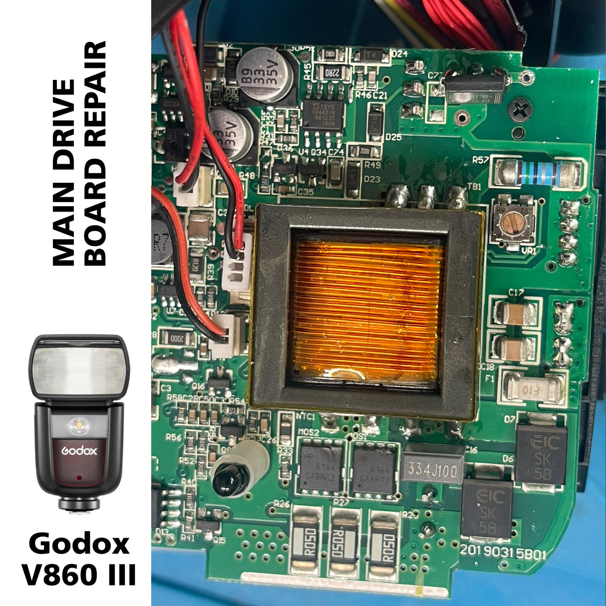 Godox V860III Main Drive Board Replacement