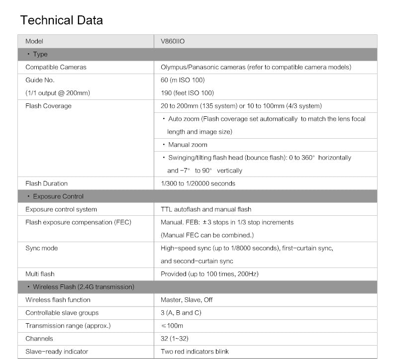 MoLight V860II Speedlight for OLYMPUS/PANASONIC