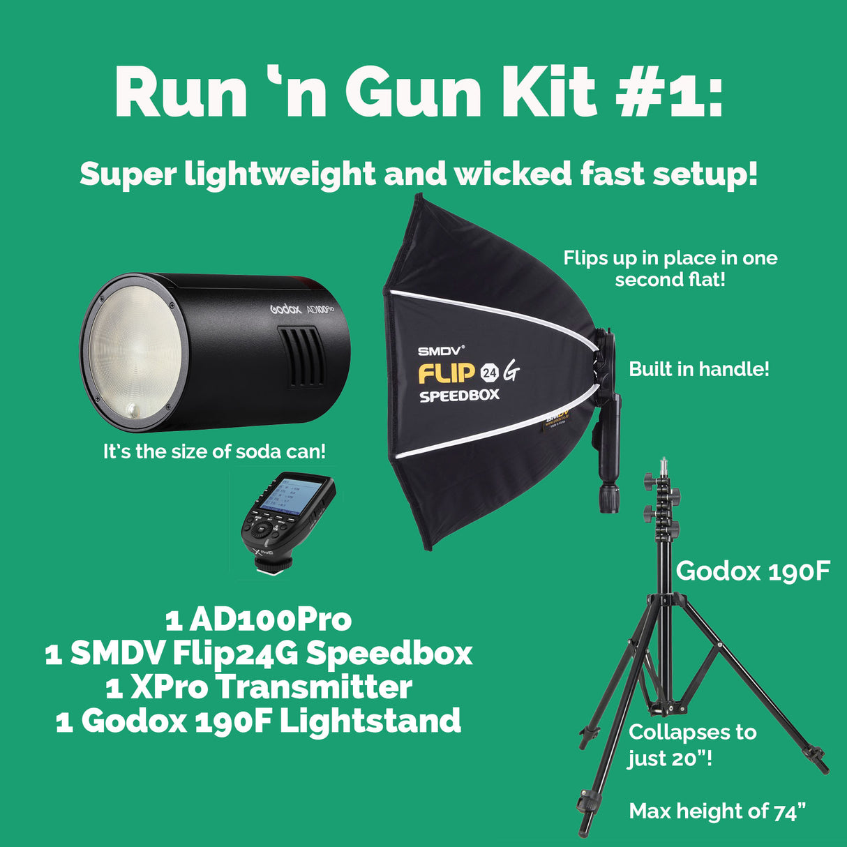 Run 'n Gun Kit #1 with AD100Pro