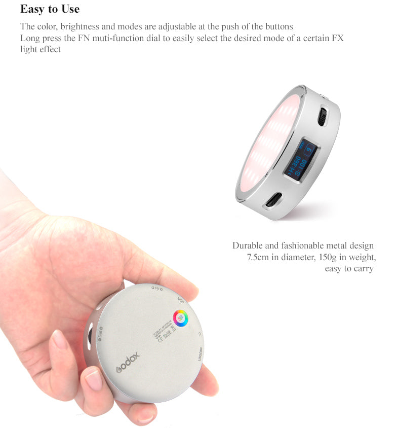 Godox R1 RGB Round LED