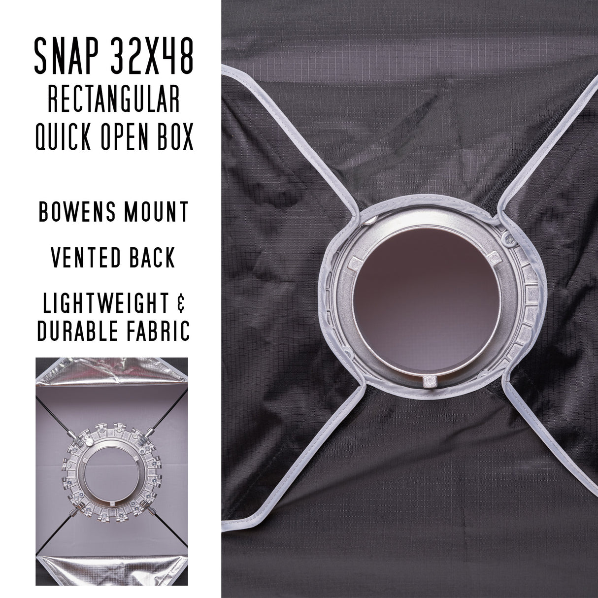 SNAP Rectangular Softbox Bundle - 32x48 + 2x3
