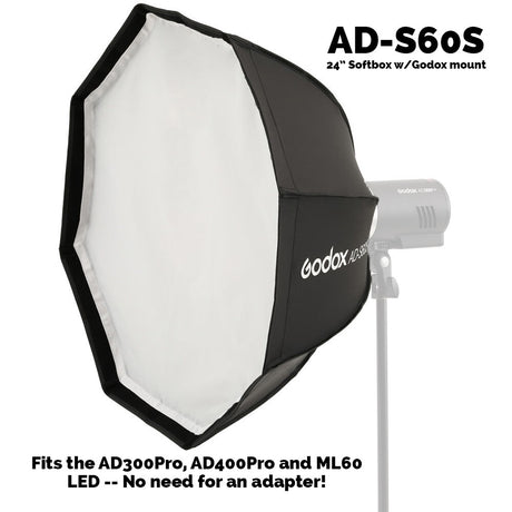 AD300Pro Kit #4 with Godox AD-S60S 24" Octabox
