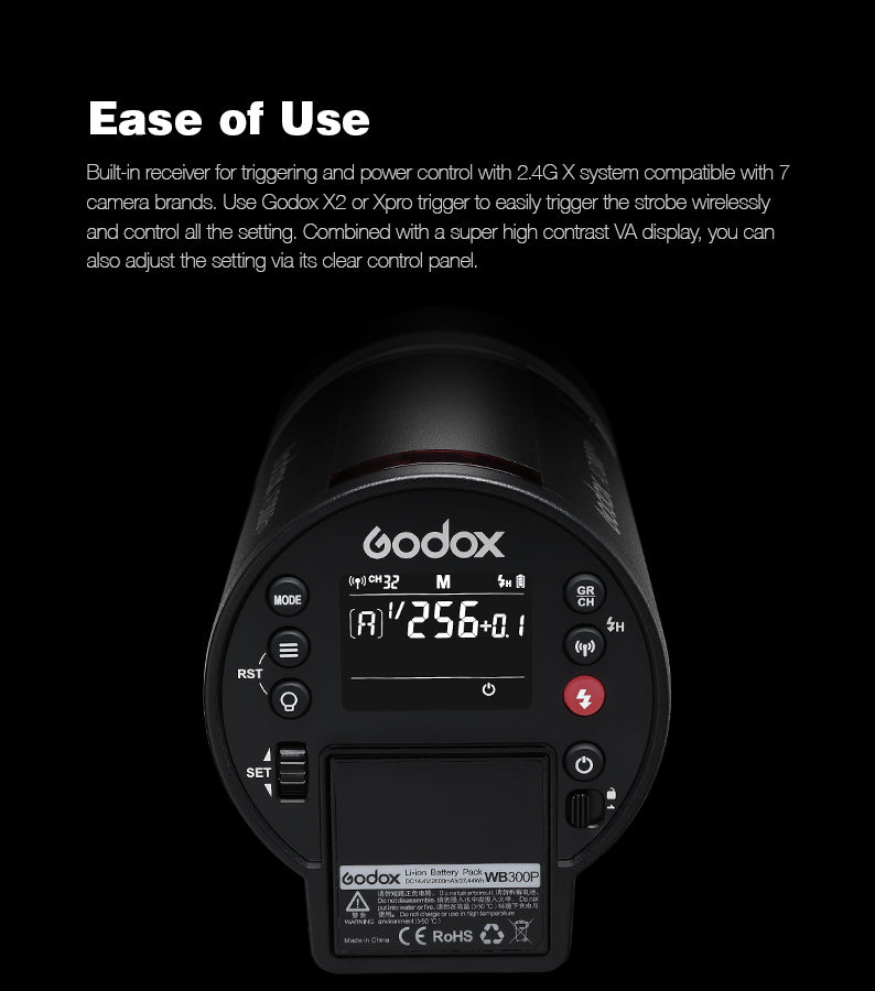 Cheap Godox AD300Pro Portable Outdoor Strobe Flash Light 2.4G Wireless  300Ws 5600K TTL 1/8000s Fast Sync