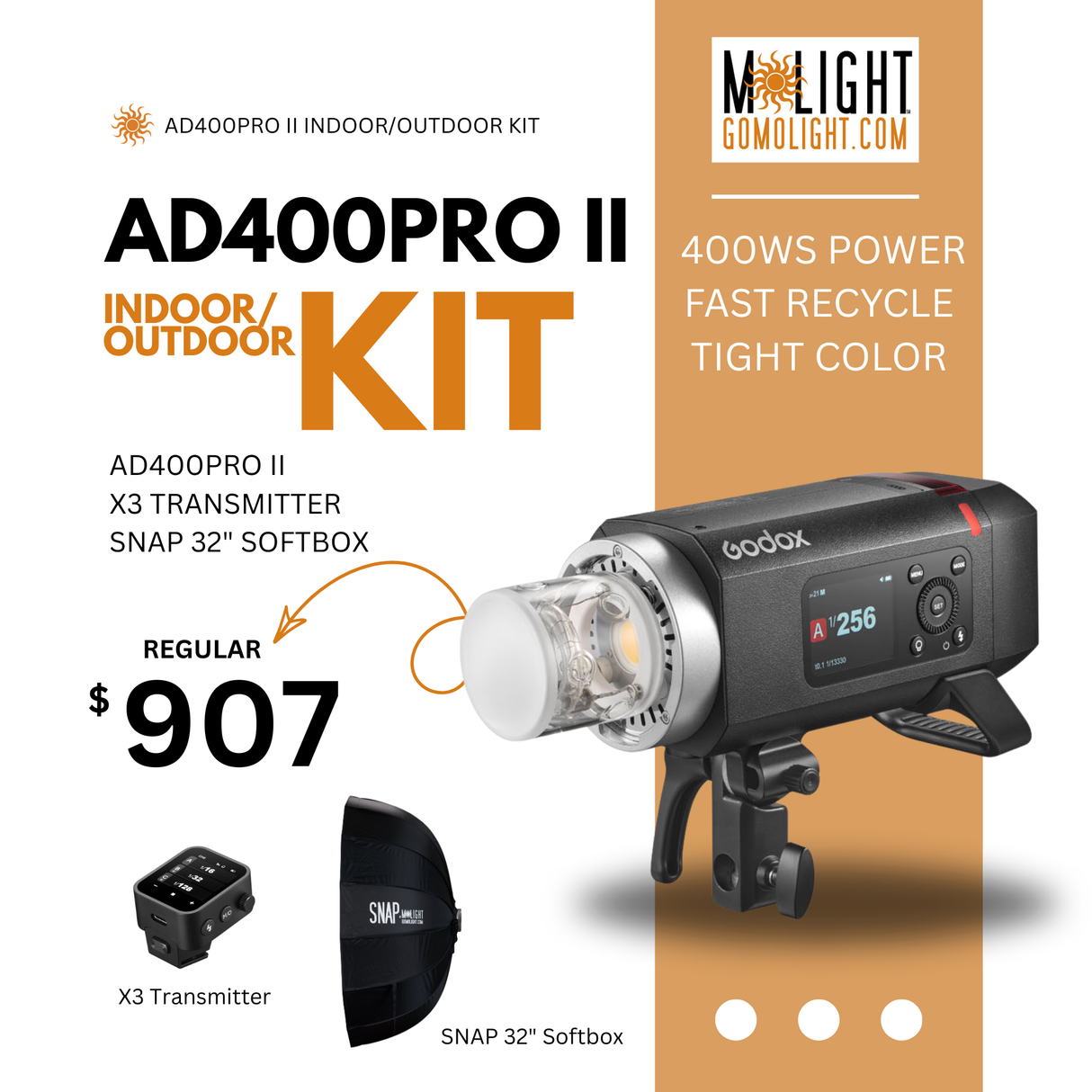 AD400PRO II Indoor-Outdoor Kit with SNAP 32
