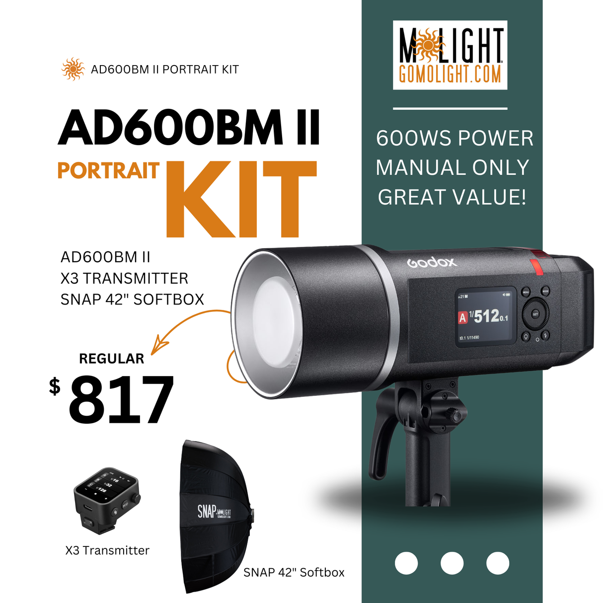 AD600BM II Portrait Kit with SNAP42