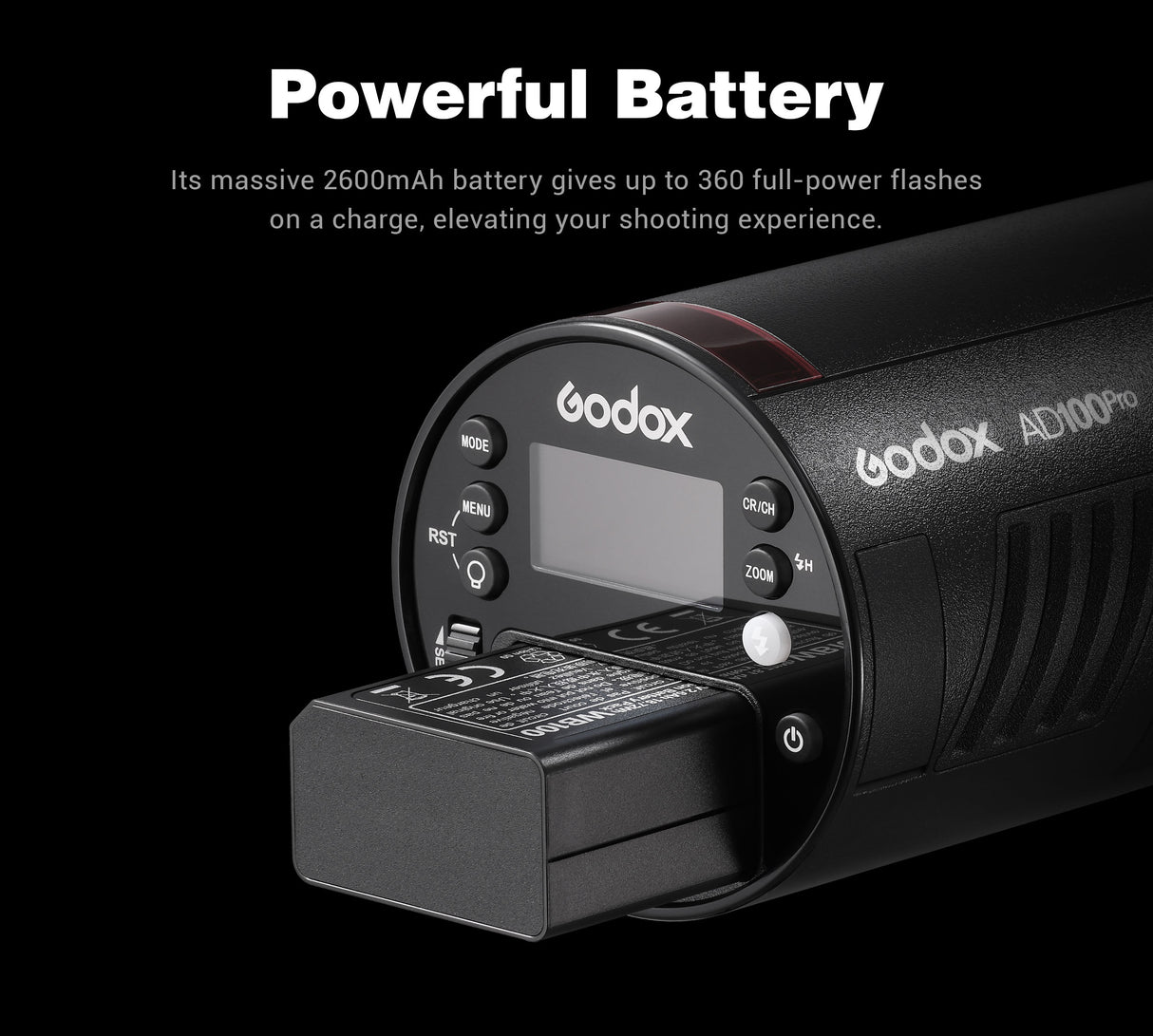 Godox AD300 Pro AD300Pro Outdoor Flash Strobe Light, 300Ws 2.4G Studio  Flash Monolight, Recharagable Lithium Battery, 1/8000s HSS Portable Flash