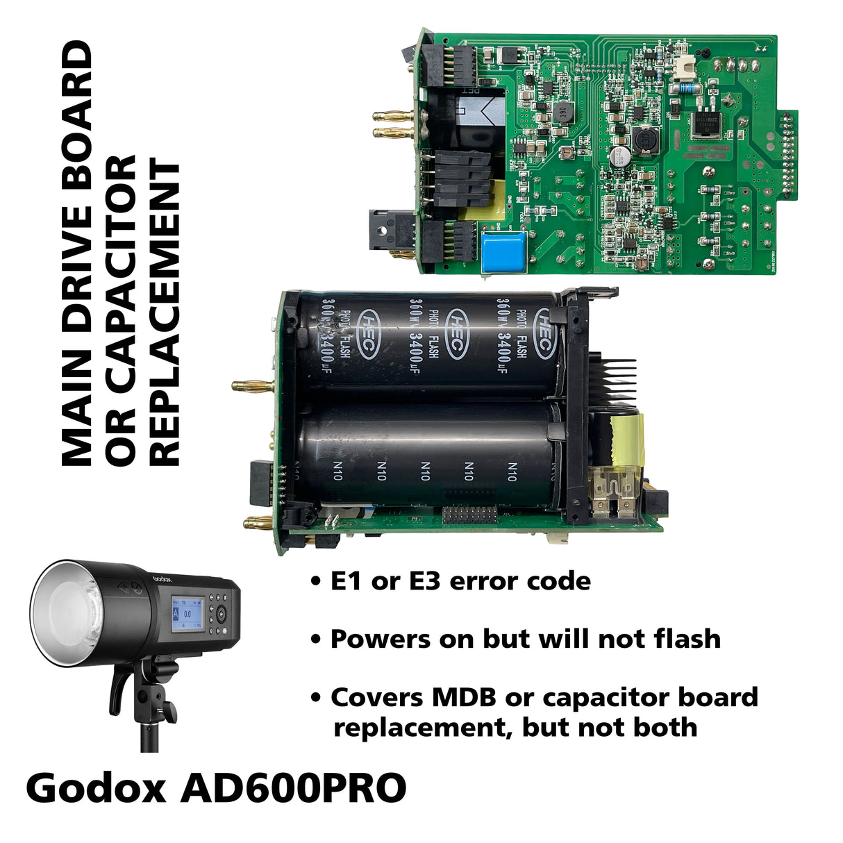 AD600Pro  E1/E3 Main Drive Board Repair