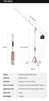 MoLight ROLLYMOLY Heavy-Duty Rolling Boom Stand