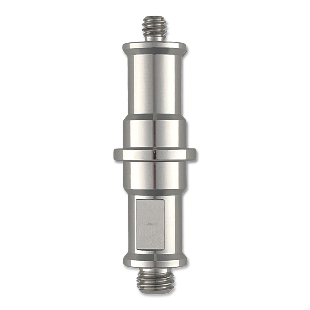 Spigot Stud with 1/4-20 and 3/8 threads, dual flat sides