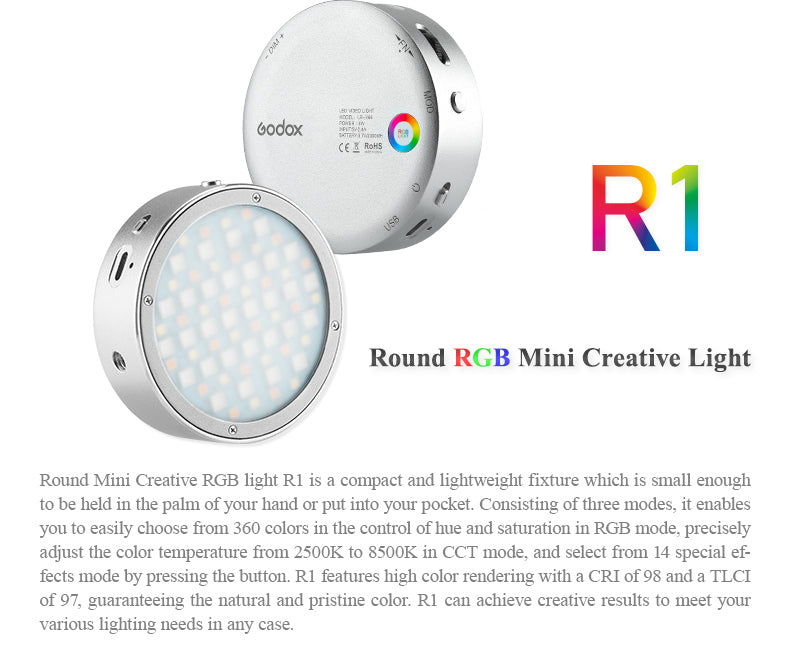 Godox R1 RGB Round LED